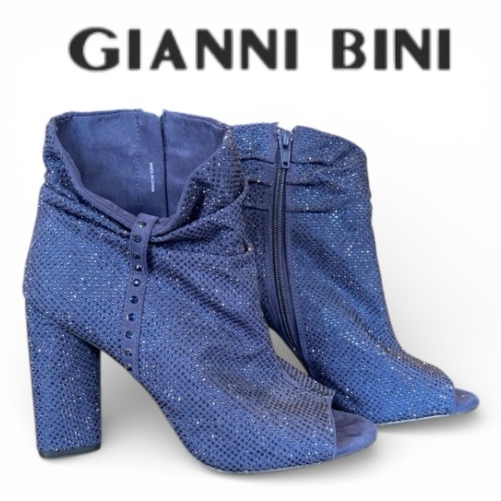 Gianni Bini Women Ankle Boots Rhinestone Blue Size 9.5